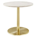 Viva Round White Marble Side Table by Modway