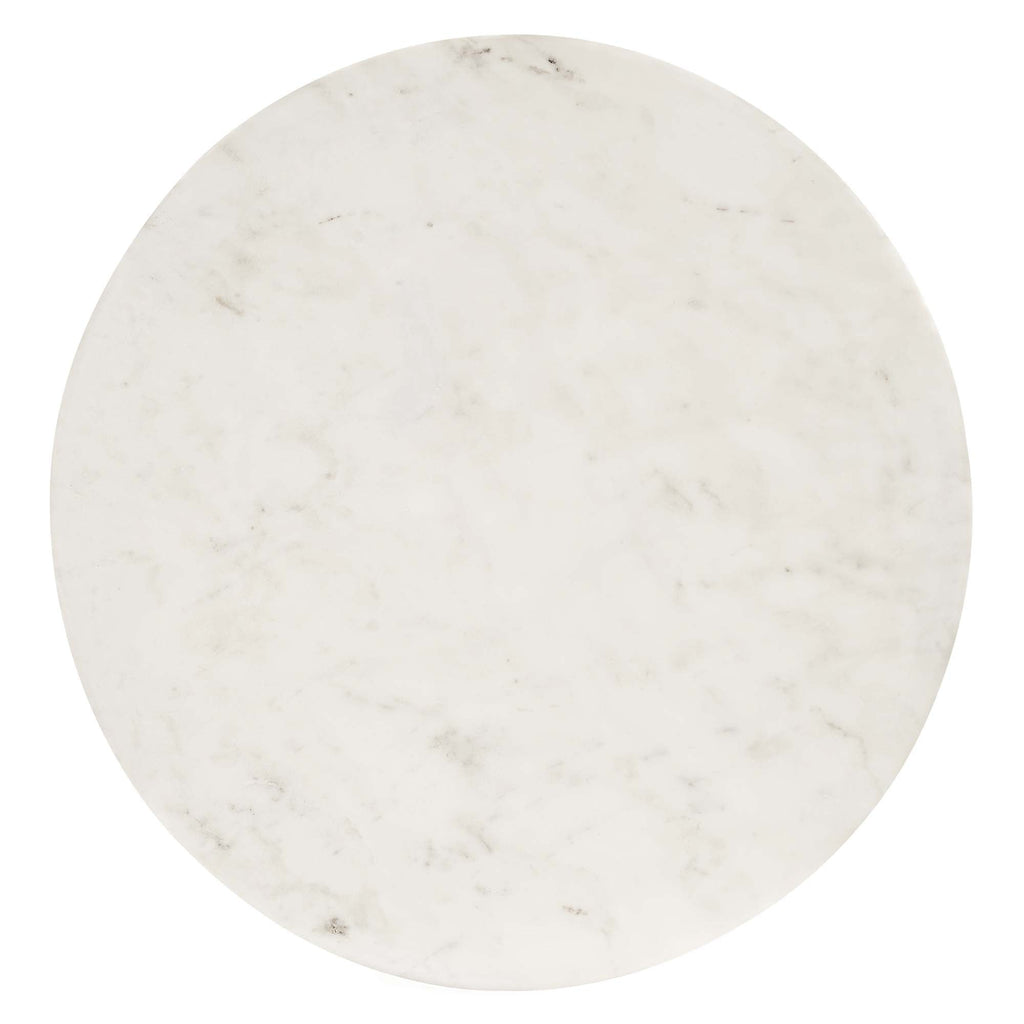 Viva Round White Marble Side Table by Modway