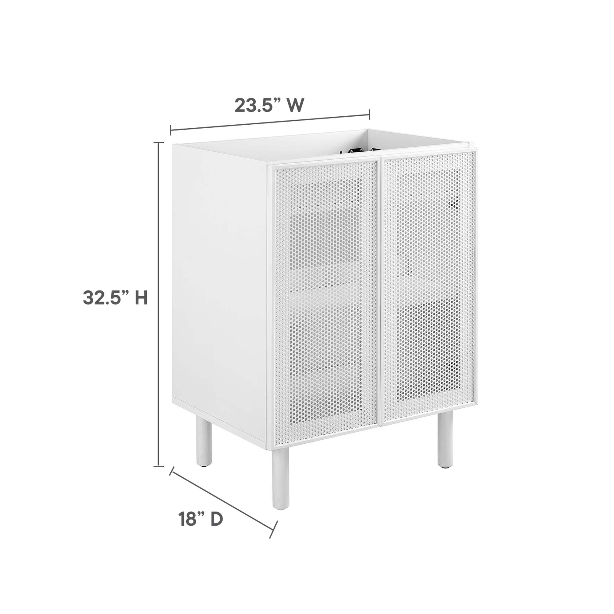Calla 24" Perforated Metal Bathroom Vanity Cabinet