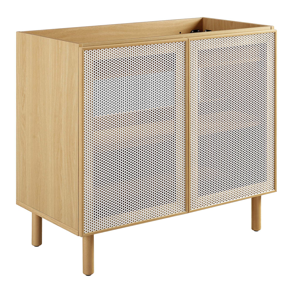 Calla 36" Perforated Metal Bathroom Vanity Cabinet by Modway