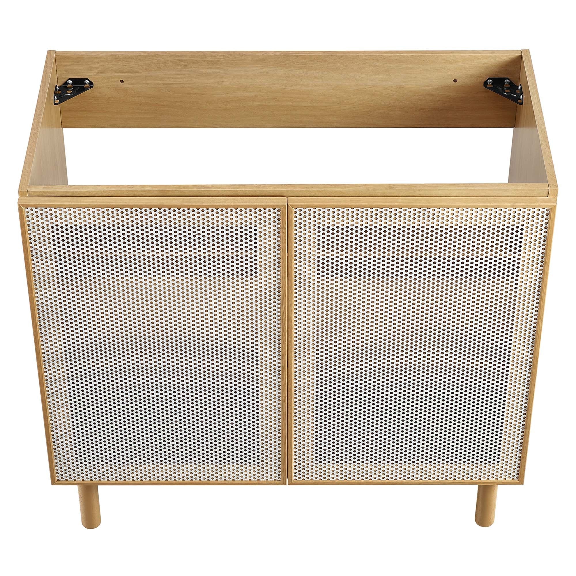 Calla 36" Perforated Metal Bathroom Vanity Cabinet by Modway