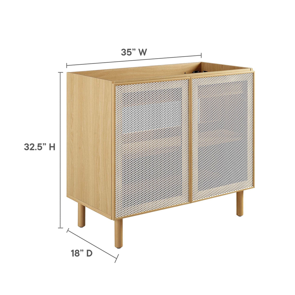 Calla 36" Perforated Metal Bathroom Vanity Cabinet by Modway