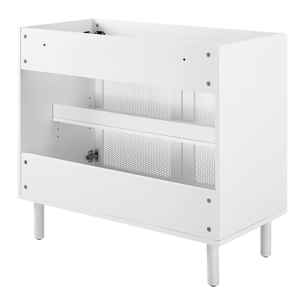 Calla 36" Perforated Metal Bathroom Vanity Cabinet by Modway