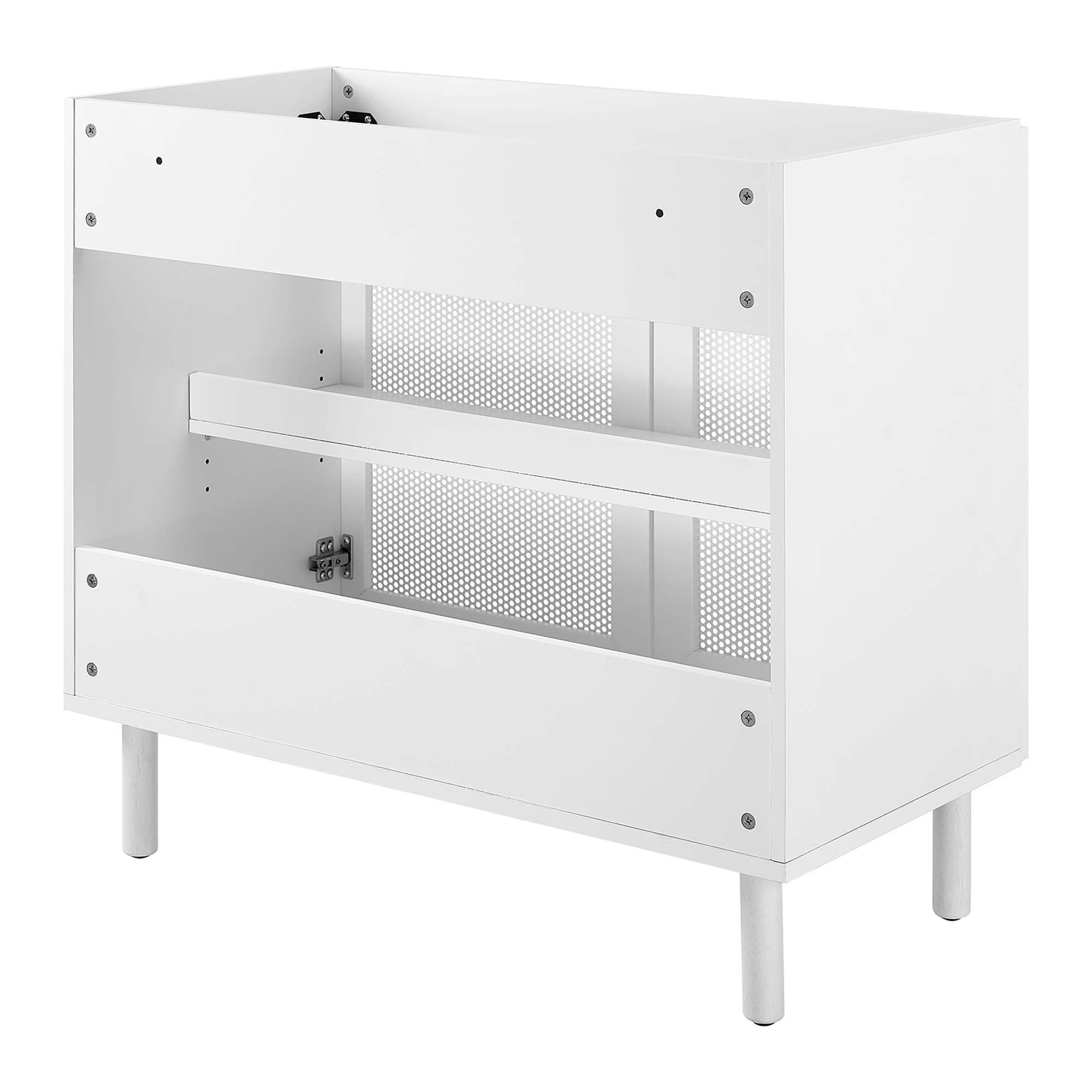 Calla 36" Perforated Metal Bathroom Vanity Cabinet by Modway