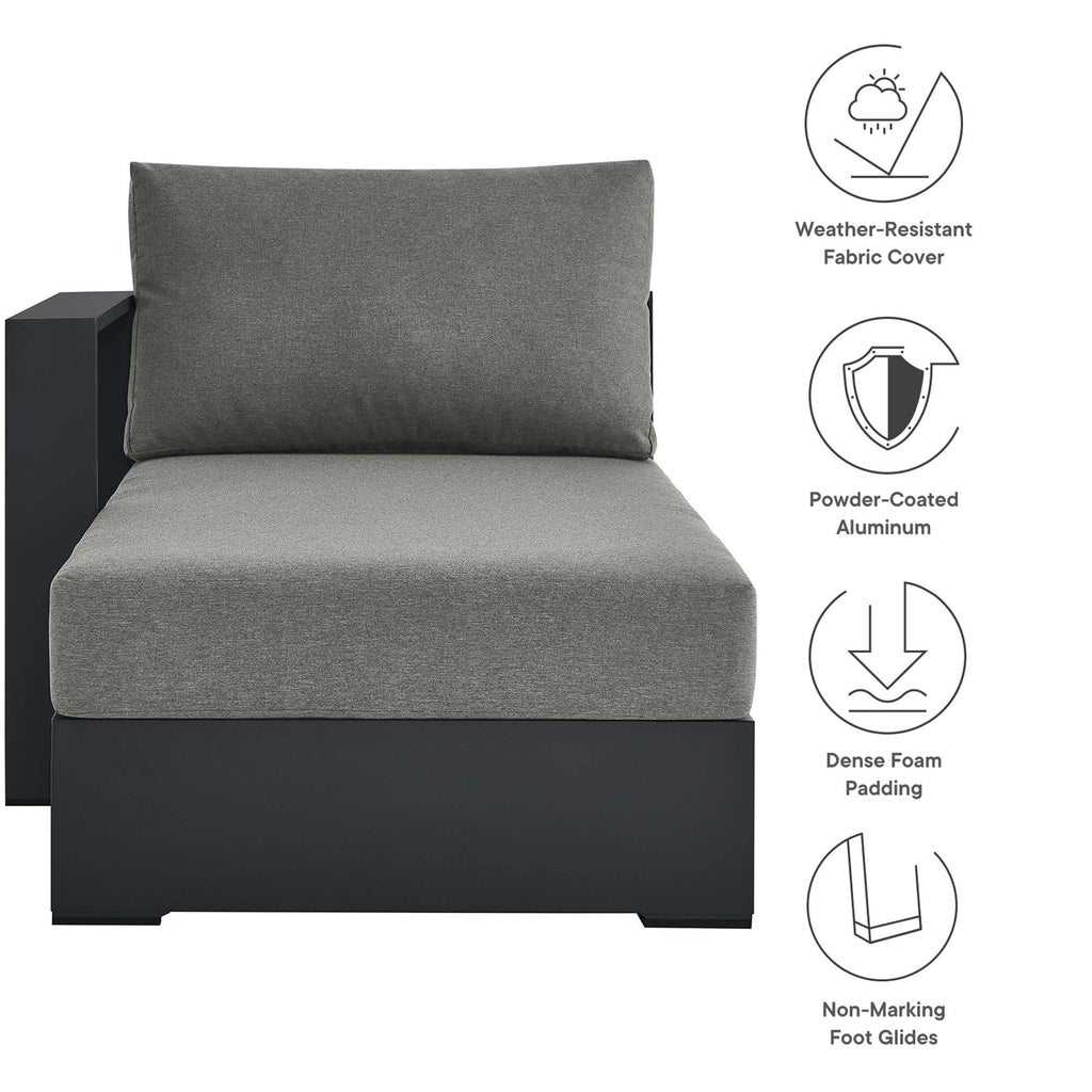 Tahoe Outdoor Patio Powder-Coated Aluminum Left-Facing Chaise Lounge