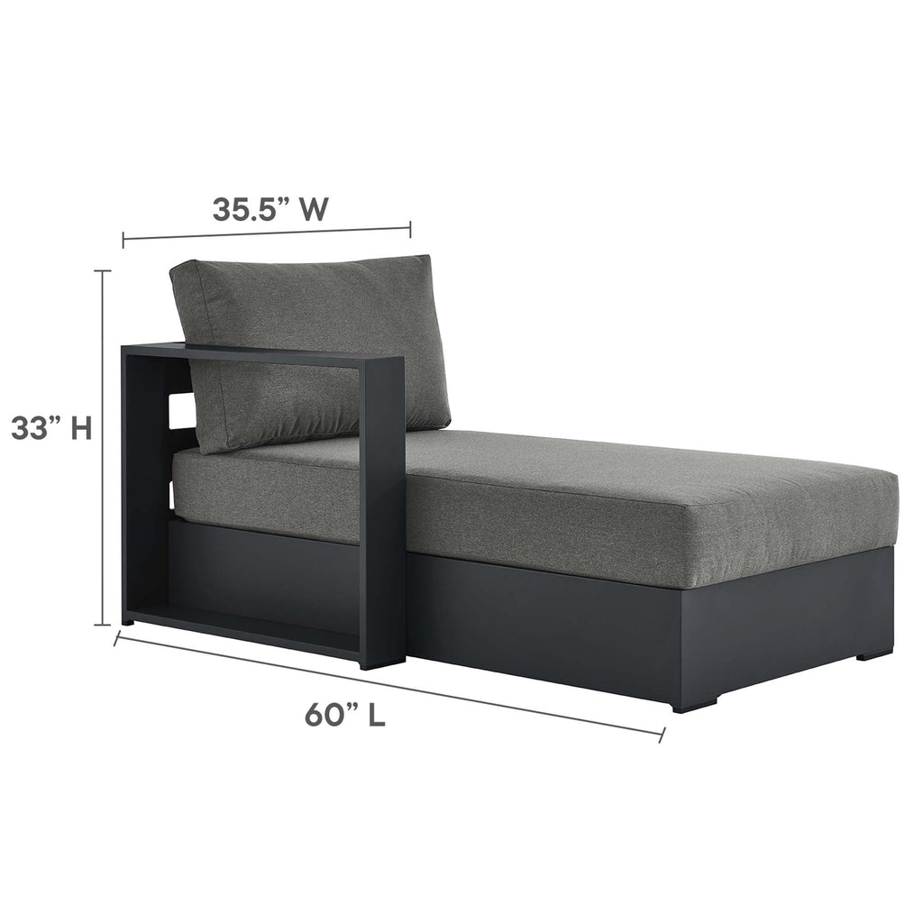 Tahoe Outdoor Patio Powder-Coated Aluminum Left-Facing Chaise Lounge