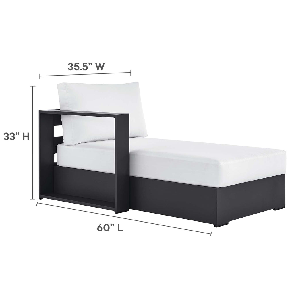 Tahoe Outdoor Patio Powder-Coated Aluminum Left-Facing Chaise Lounge