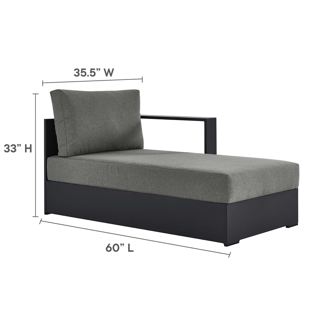Tahoe Outdoor Patio Powder-Coated Aluminum Right-Facing Chaise Lounge