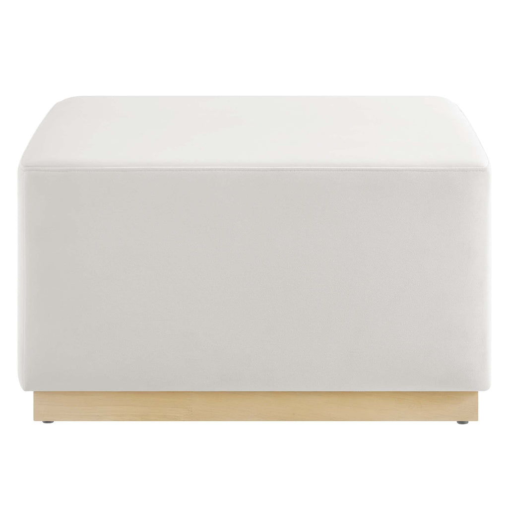 Tilden Large 28" Square Performance Velvet Upholstered Ottoman