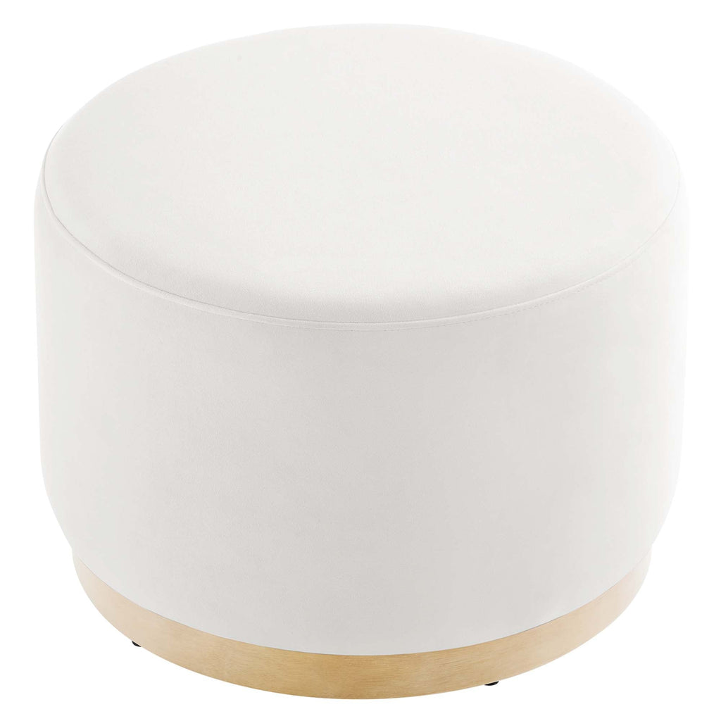 Tilden Large 23" Round Performance Velvet Upholstered Ottoman