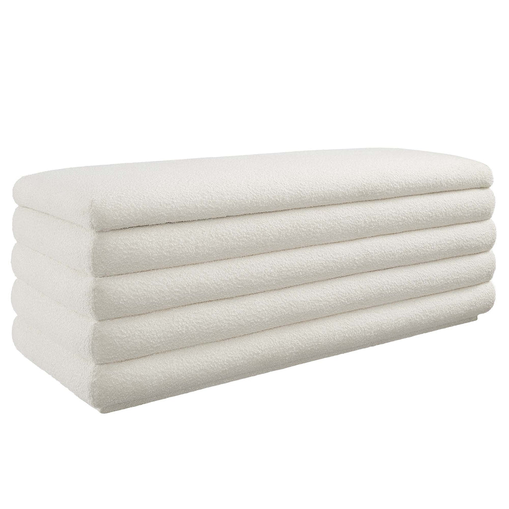 Mezzo Boucle Upholstered Storage Bench by Modway