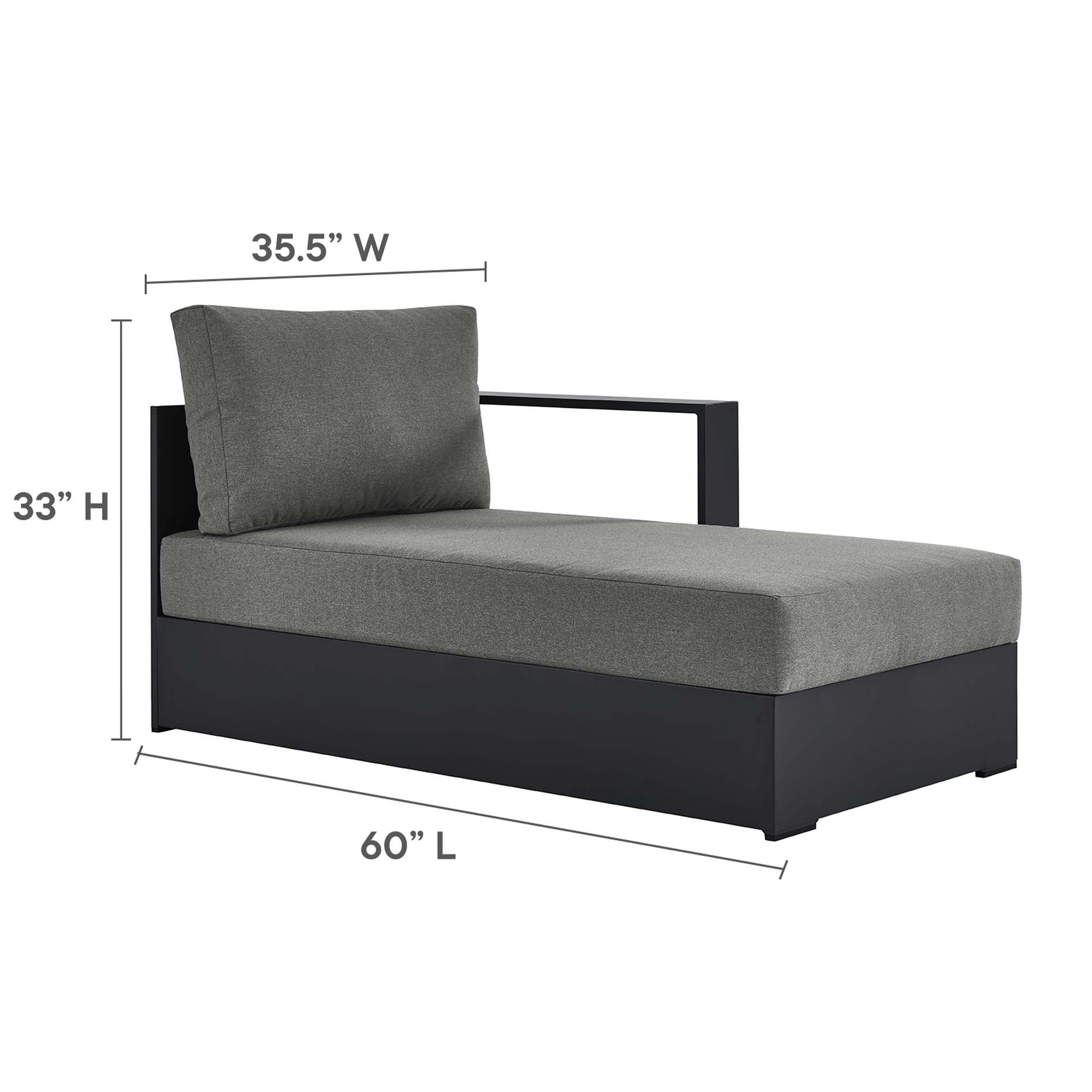 Tahoe 2-Piece Outdoor Aluminum Chaise Sectional Sofa