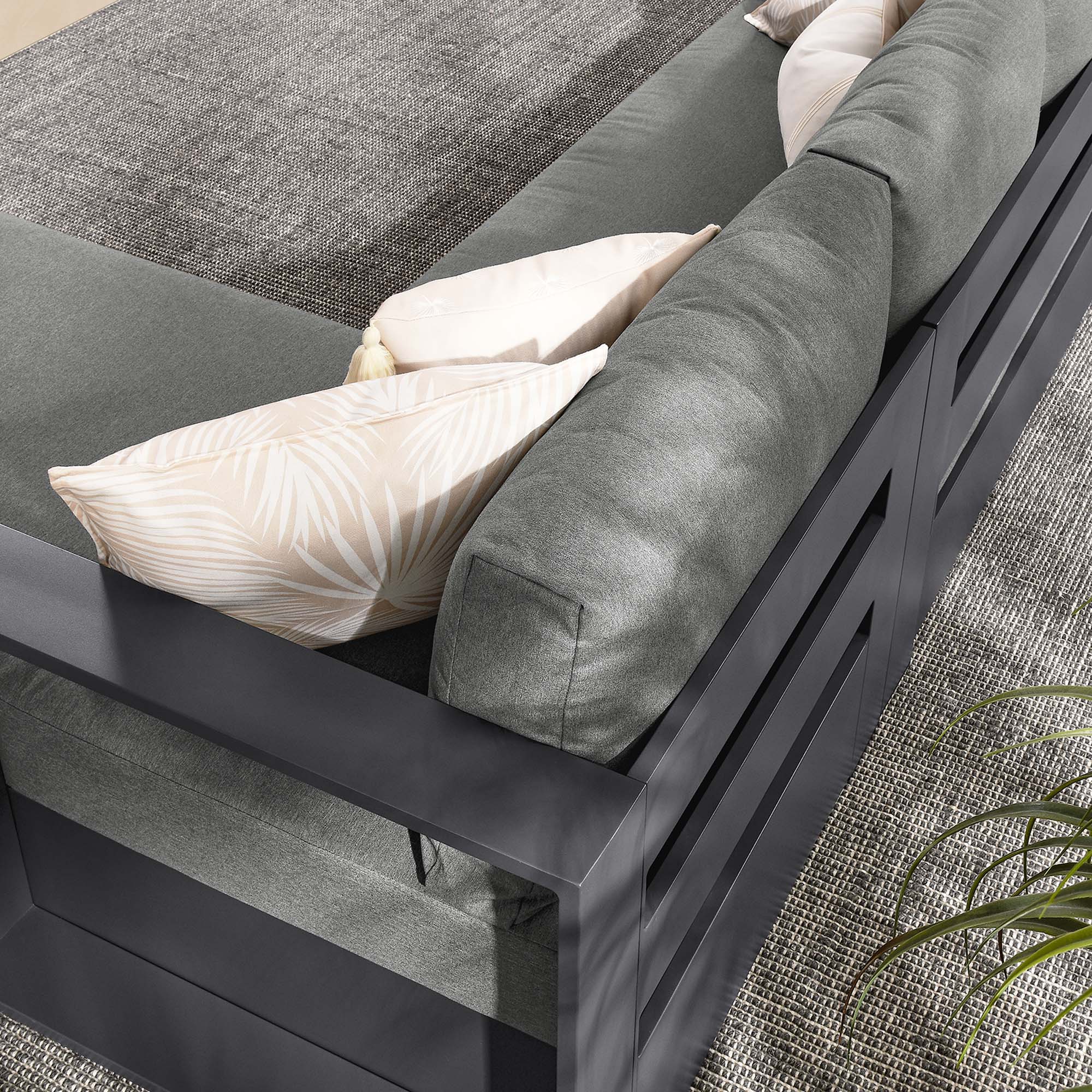 Tahoe 2-Piece Outdoor Aluminum Chaise Sectional Sofa