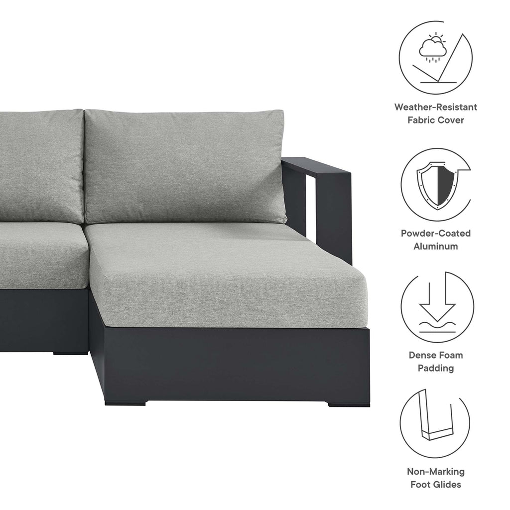 Tahoe 2-Piece Outdoor Aluminum Chaise Sectional Sofa