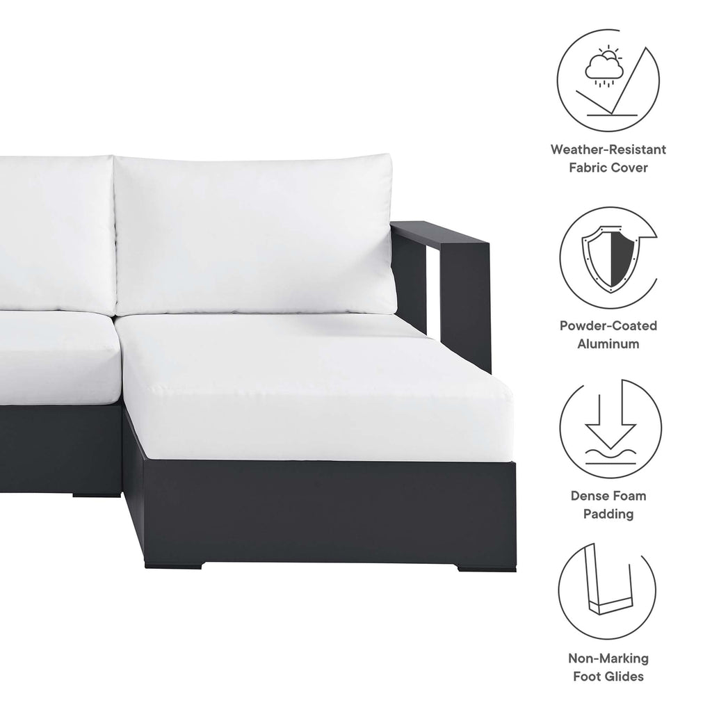 Tahoe 2-Piece Outdoor Aluminum Chaise Sectional Sofa