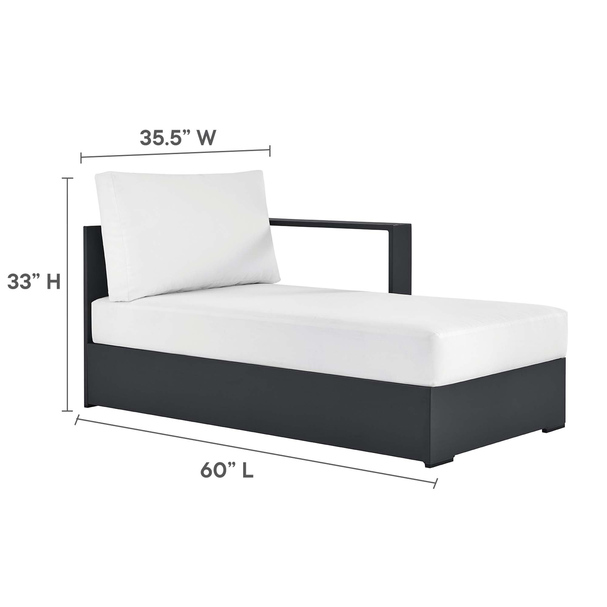Tahoe 2-Piece Outdoor Aluminum Chaise Sectional Sofa