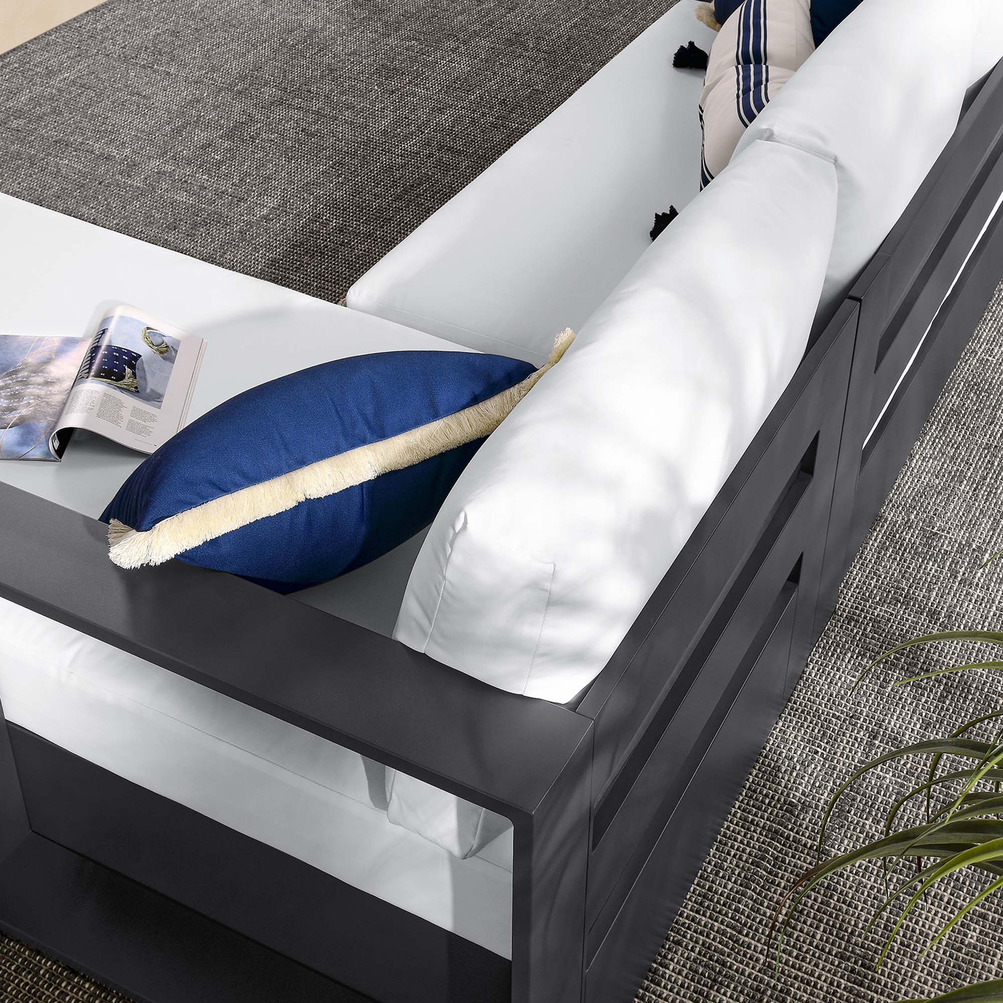 Tahoe 2-Piece Outdoor Aluminum Chaise Sectional Sofa