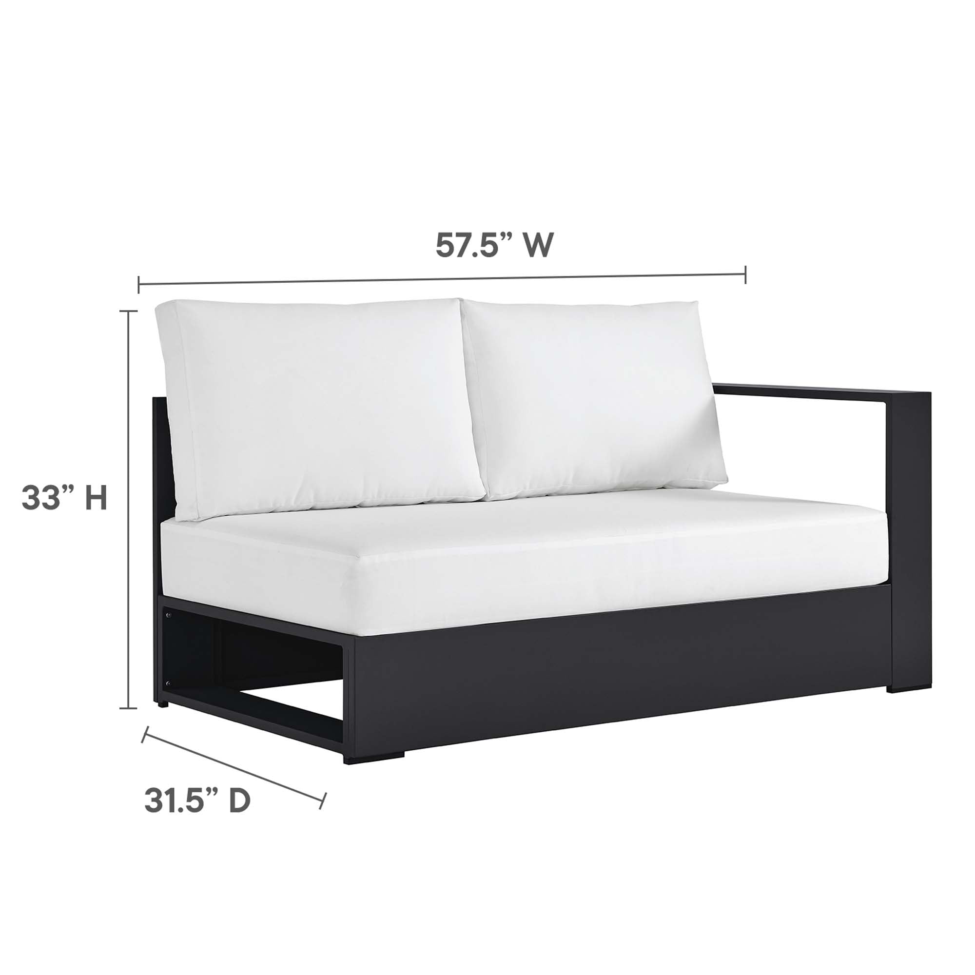 Tahoe 2-Piece Outdoor Patio Powder-Coated Aluminum Sectional Sofa Set
