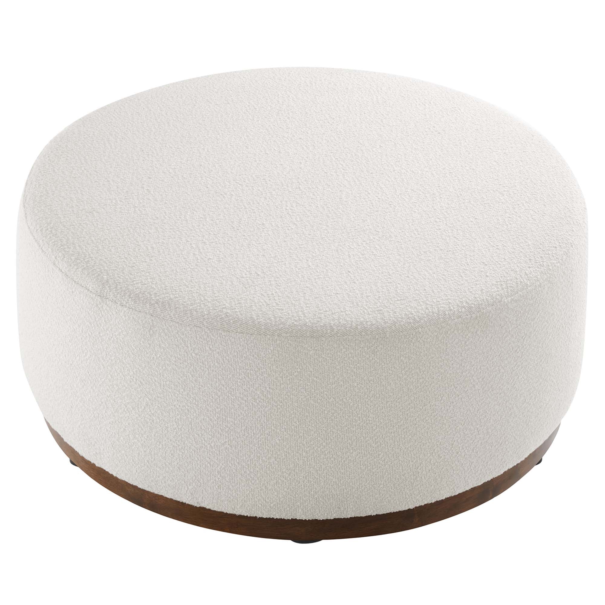 Tilden Large 38" Round Boucle Upholstered Ottoman by Modway