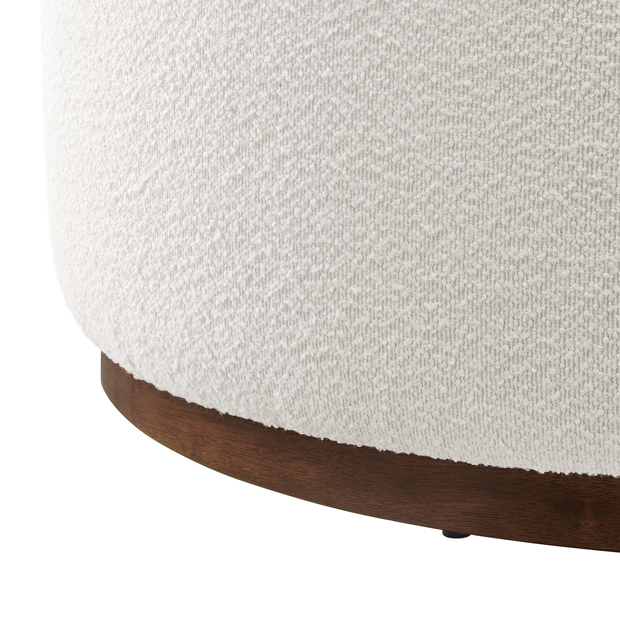 Tilden Large 38" Round Boucle Upholstered Ottoman by Modway