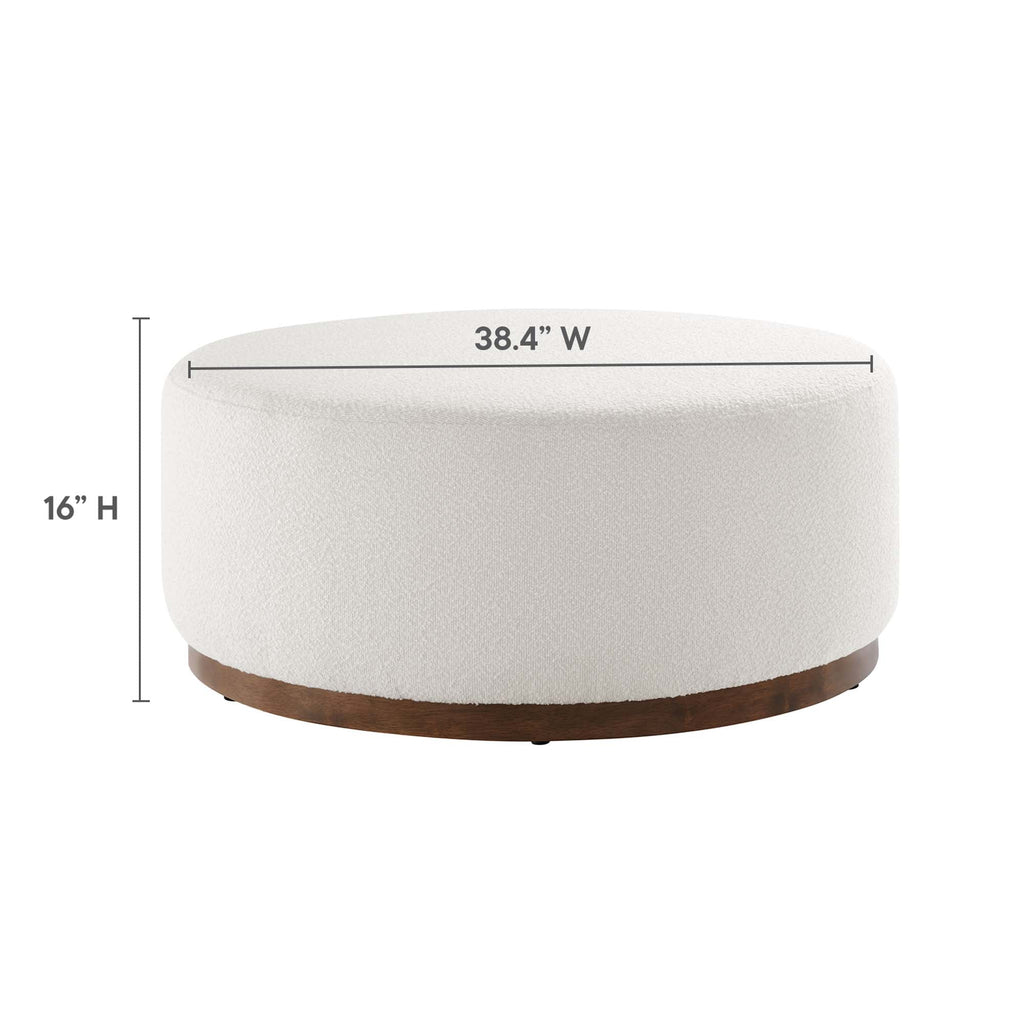 Tilden Large 38" Round Boucle Upholstered Ottoman by Modway