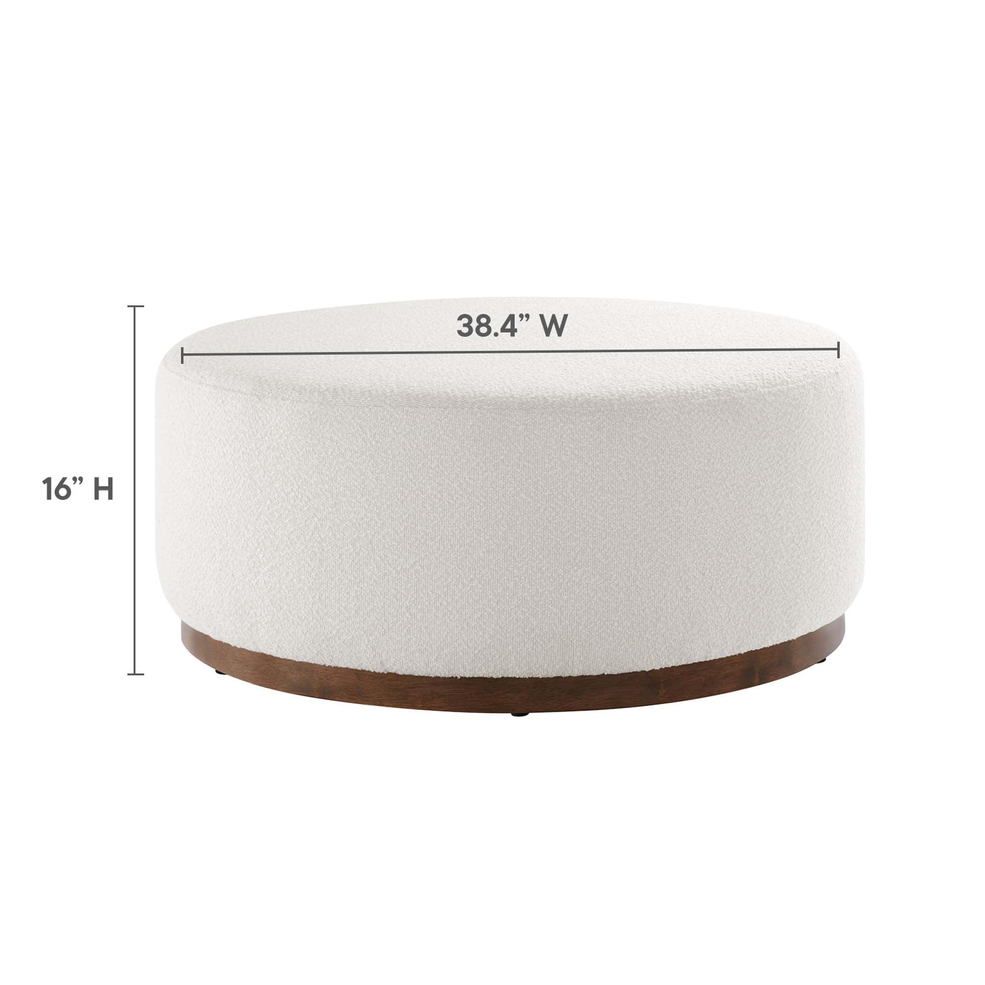 Tilden Large 38" Round Boucle Upholstered Ottoman by Modway