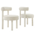 Toulouse Boucle Fabric Dining Chair Set of 2 by Modway