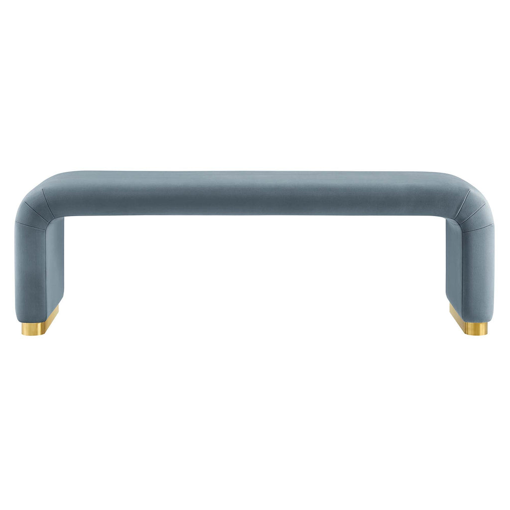 Koda Performance Velvet Waterfall Long Bench by Modway