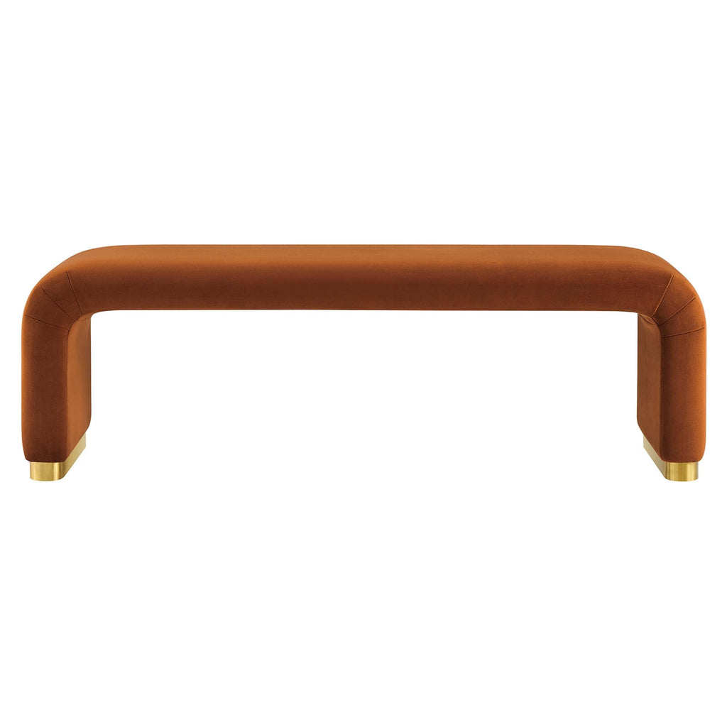 Koda Performance Velvet Waterfall Long Bench by Modway