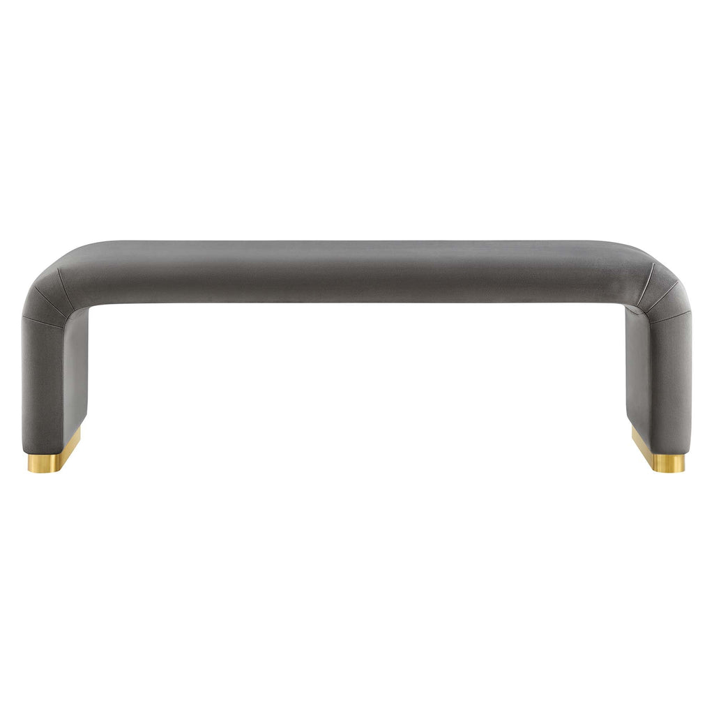 Koda Performance Velvet Waterfall Long Bench by Modway