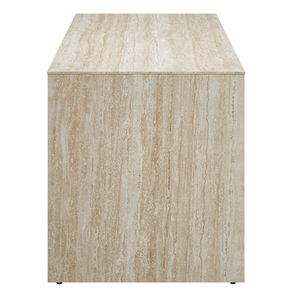 Mirella 62" Faux Travertine Long Bench by Modway