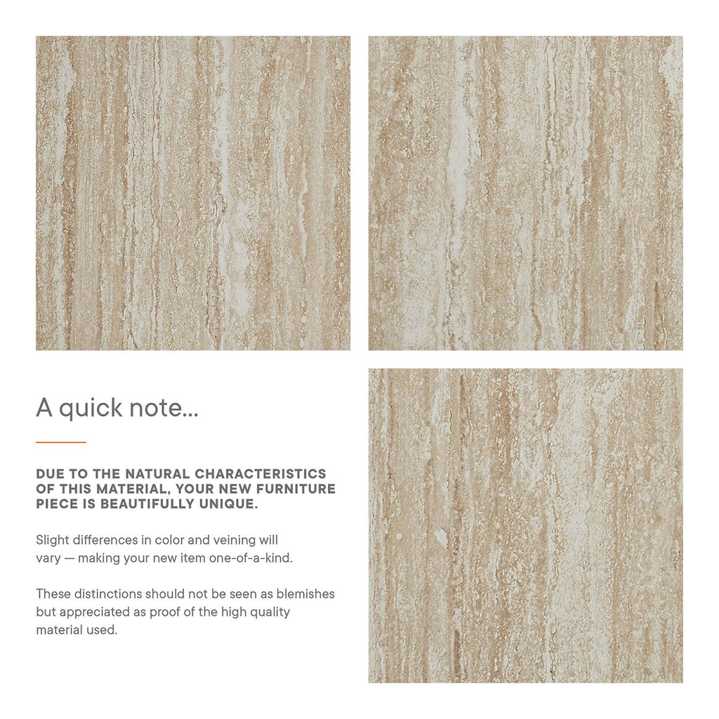 Mirella 53.5" Faux Travertine Indoor Bench by Modway