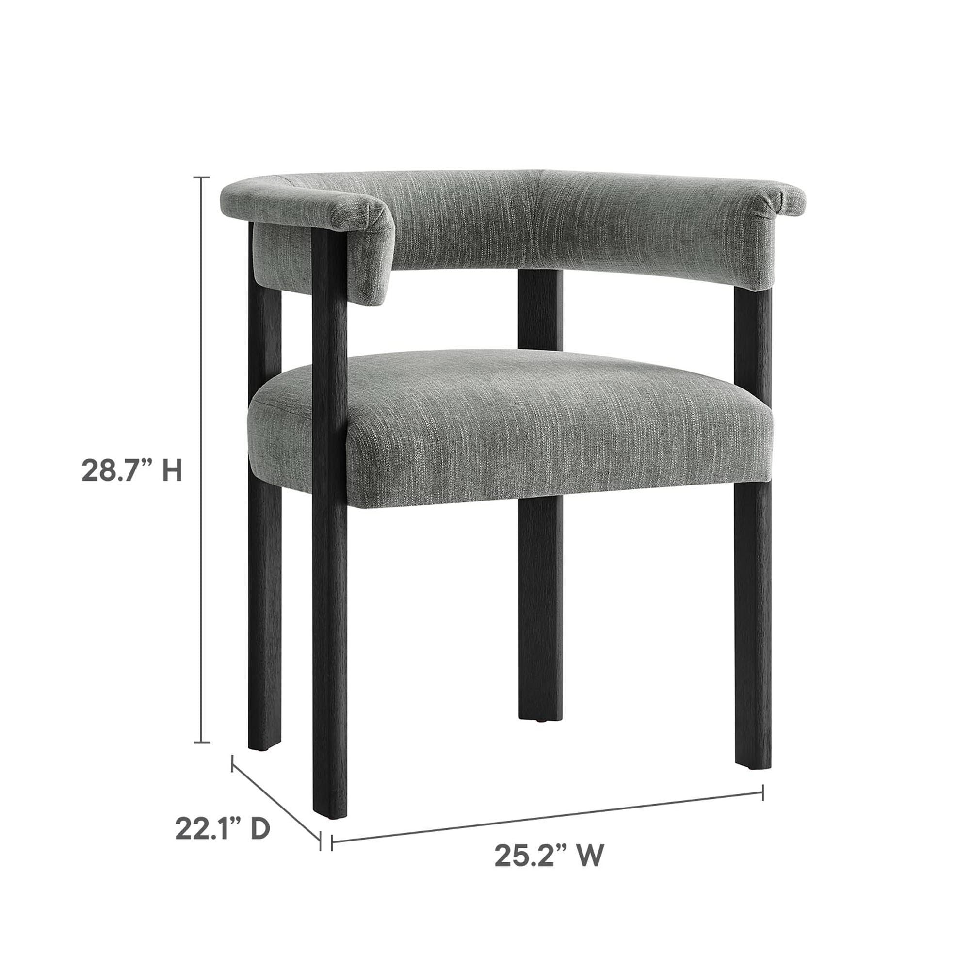 Imogen Fabric Upholstered Barrel Dining Chairs Set of 2