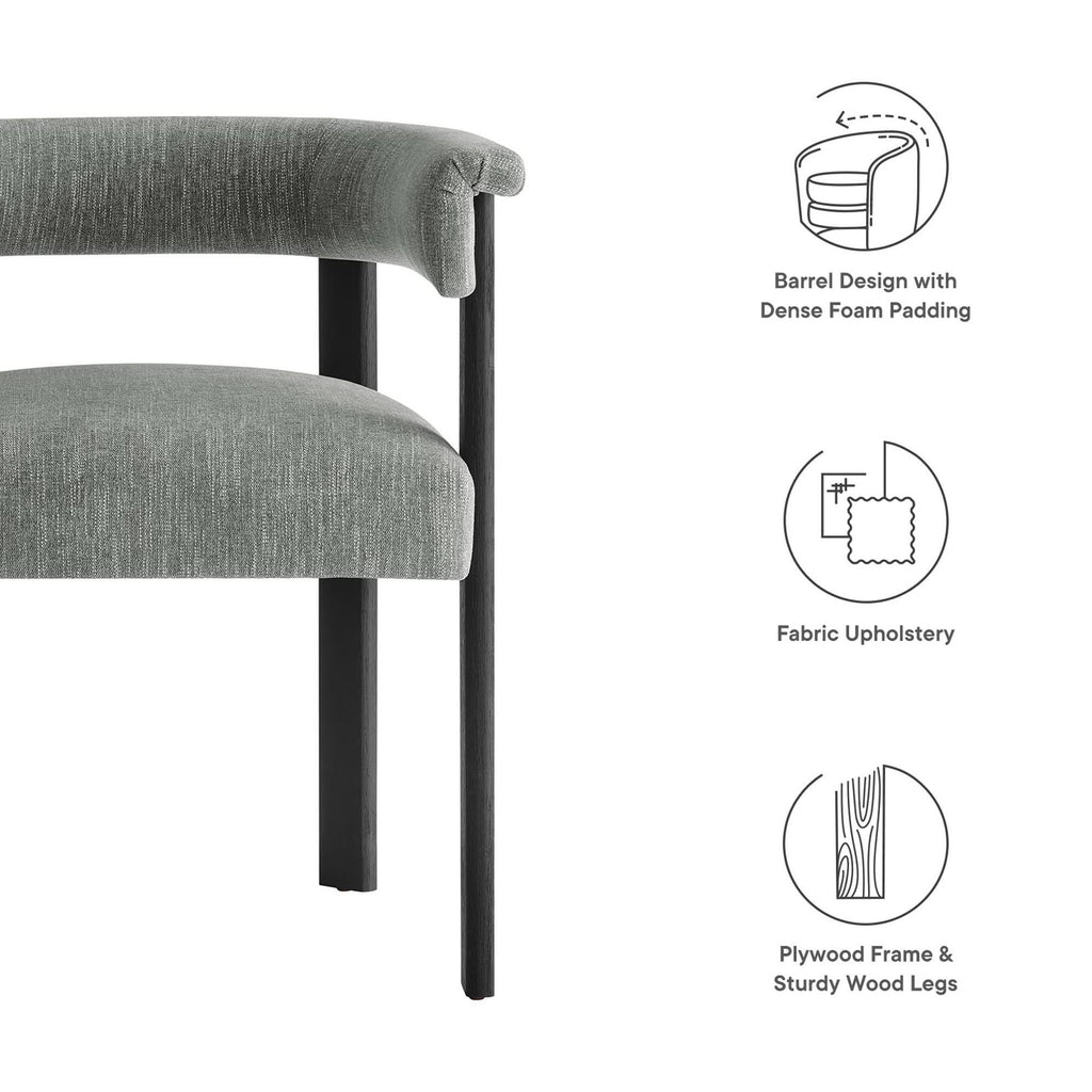 Imogen Fabric Upholstered Barrel Dining Chairs Set of 2