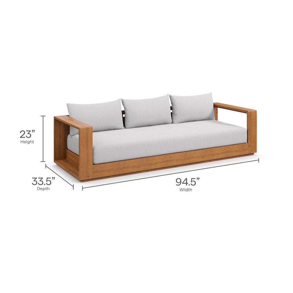Tahoe Outdoor Patio Acacia Wood Ottoman by Modway