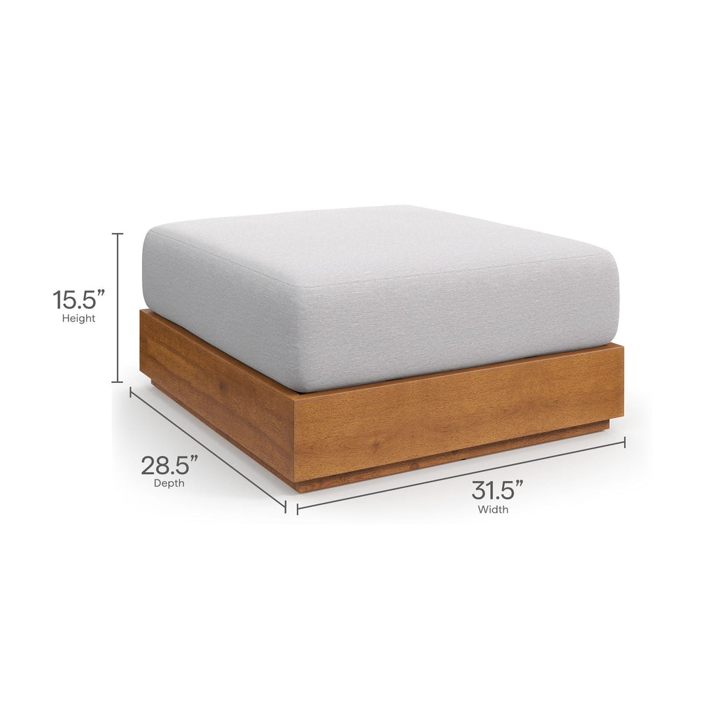 Tahoe 2-Piece Outdoor Patio Acacia Wood Armchair and Ottoman Set by Modway