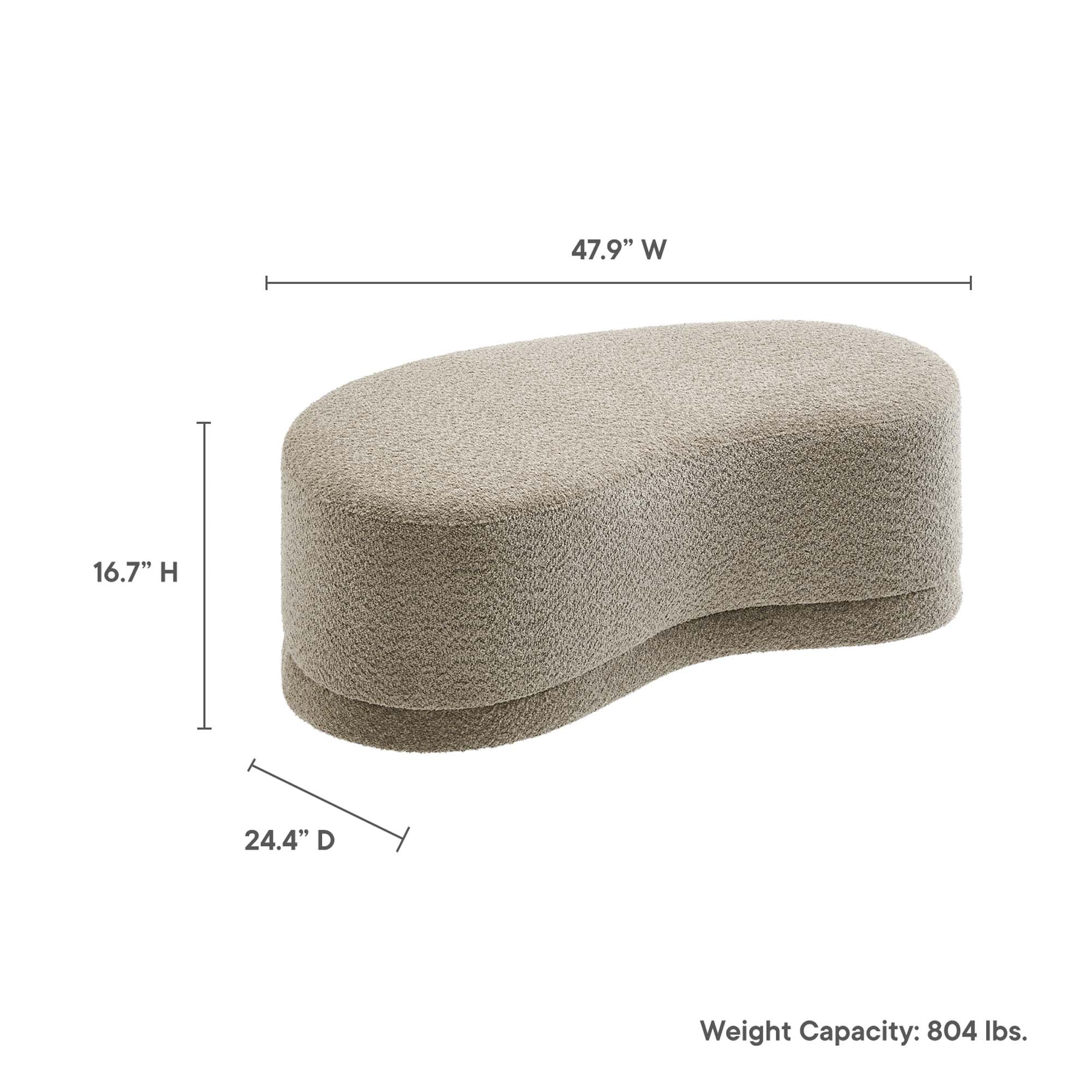 Nimbus 48" Upholstered Ottoman Bench by Modway
