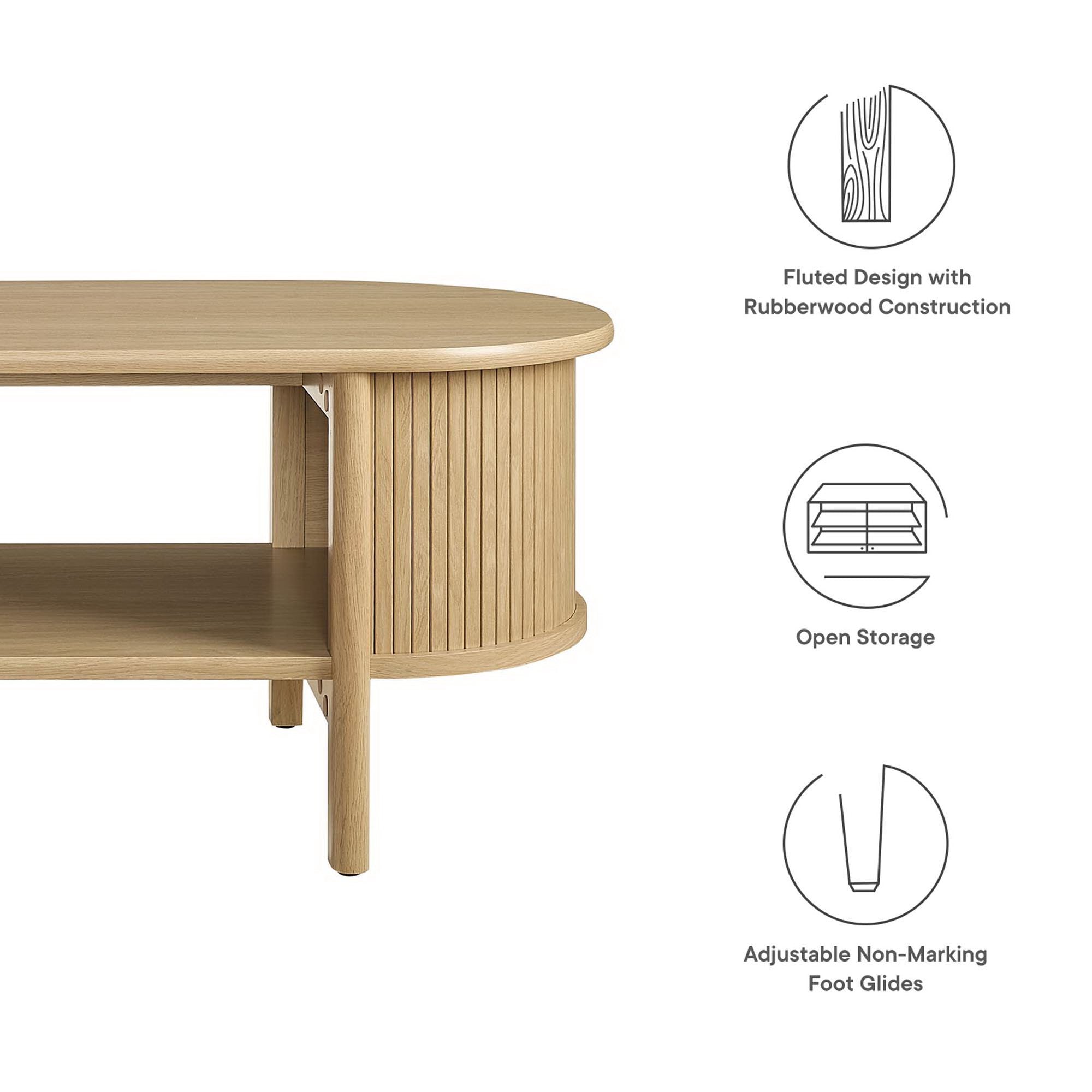 Cadence Coffee Table by Modway Mid-Century Modern Rubberwood