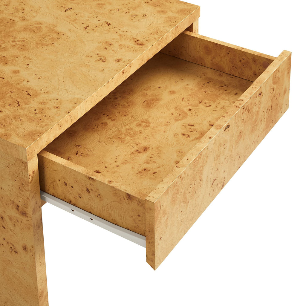 Hudson 1-Drawer Burl Wood Nightstand by Modway