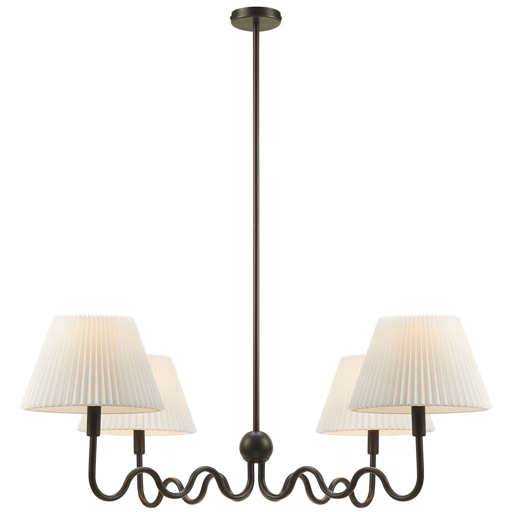 Wave Squiggle 4-Arm Pendant Light by Modway