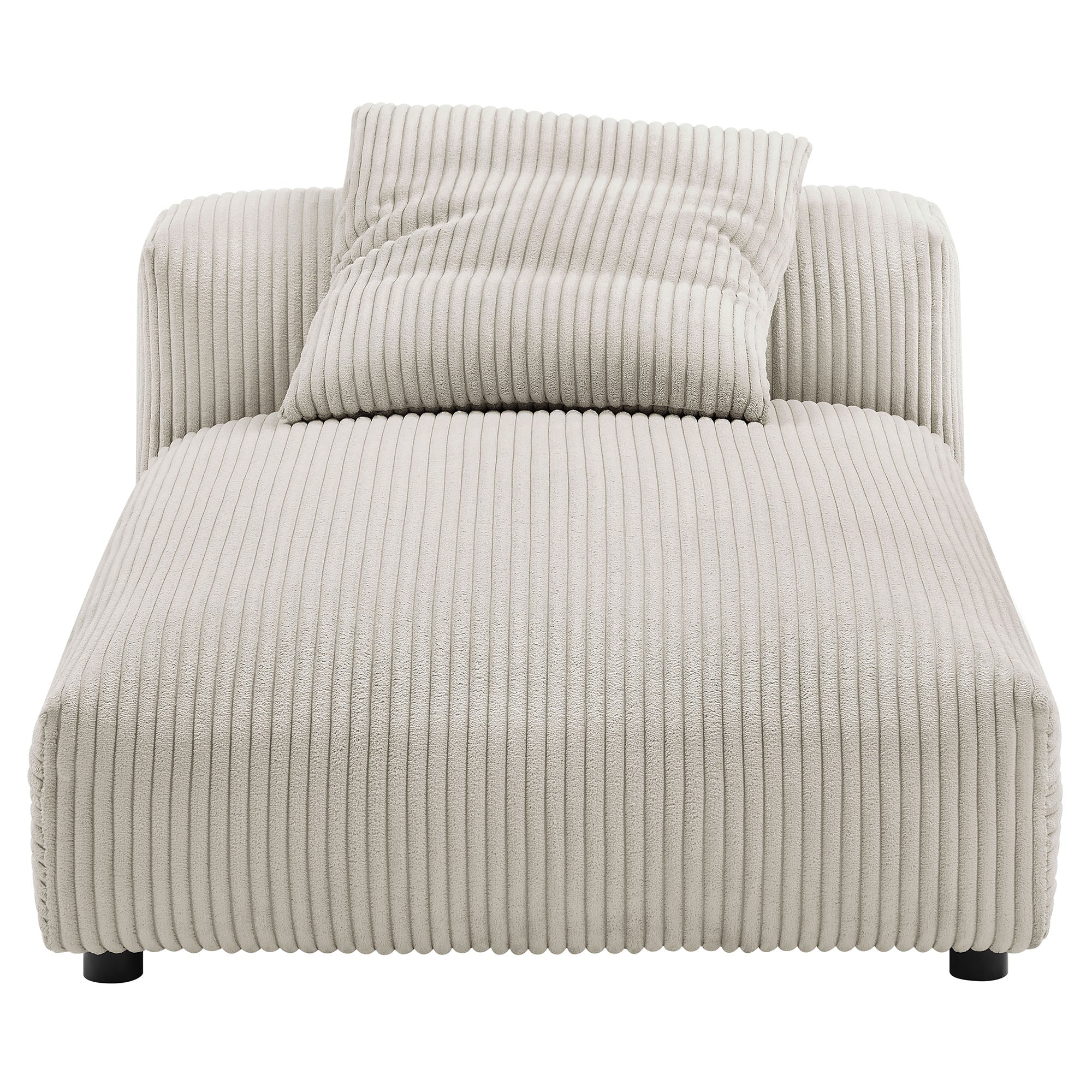 Solace Modular Corduroy Upholstered Armless Chaise Lounge