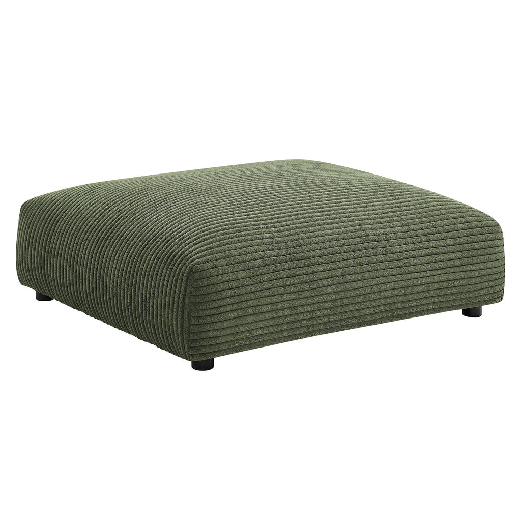Solace Modular Corduroy Upholstered Armless Loveseat and Ottoman Set