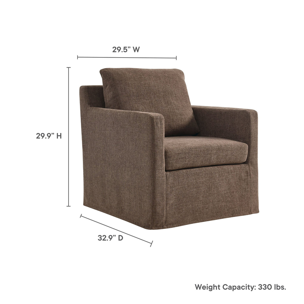 Serene Fabric Slipcovered Swivel Armchair by Modway