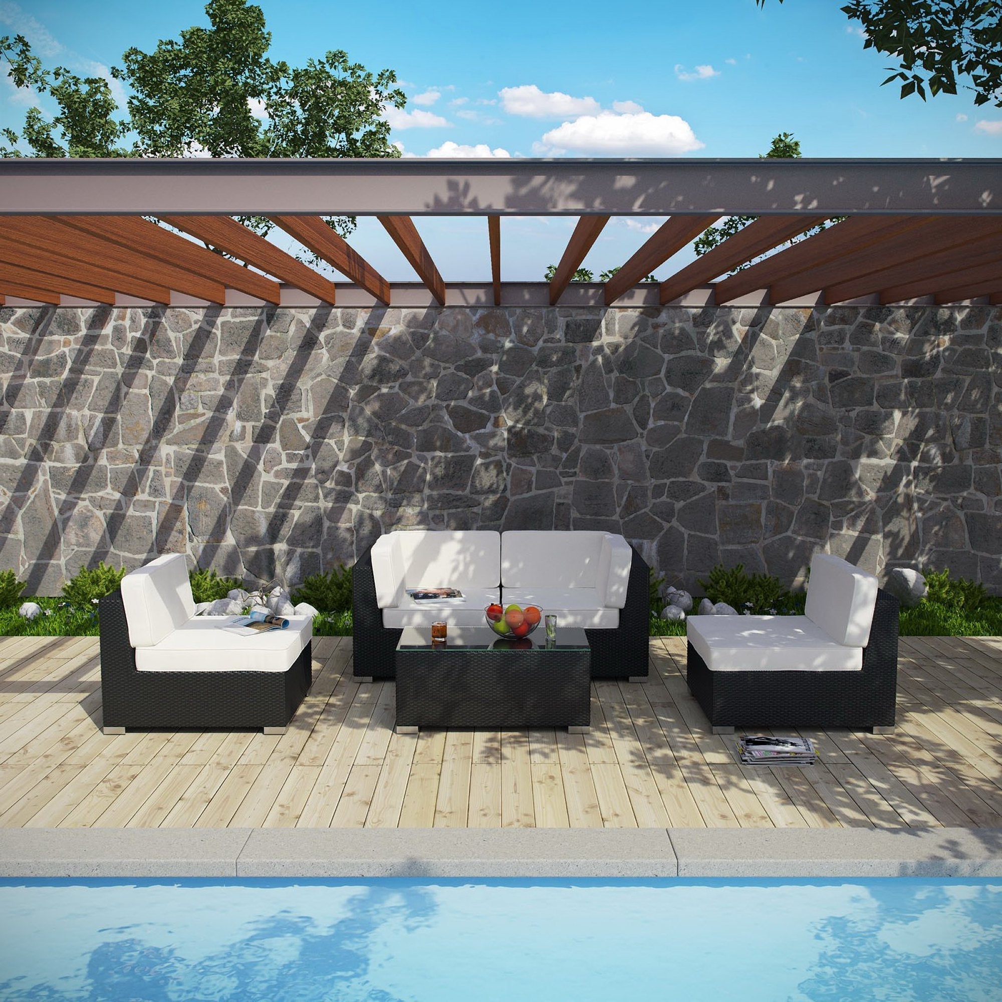 Camfora 5-Piece Outdoor Patio Sectional Set by Modway
