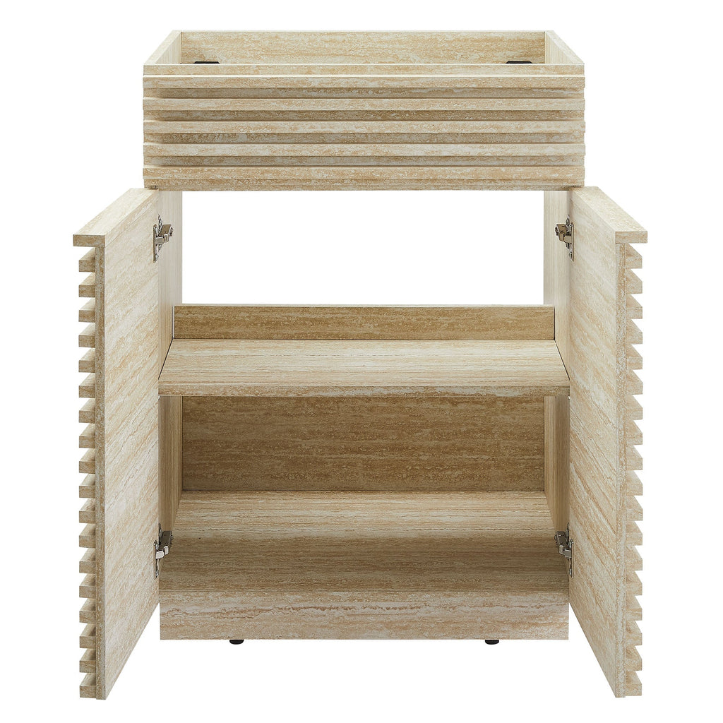 Render 24" Faux Travertine Bathroom Vanity Cabinet