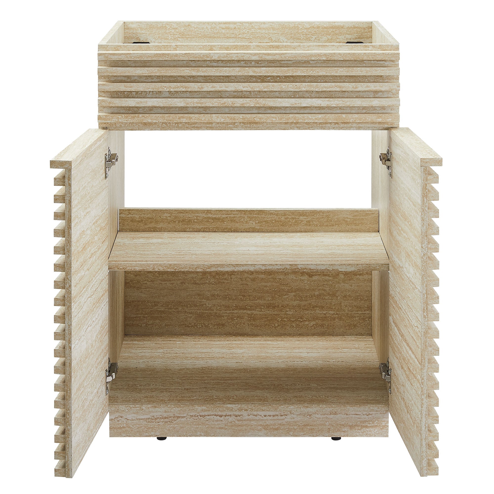 Render 24" Faux Travertine Bathroom Vanity Cabinet