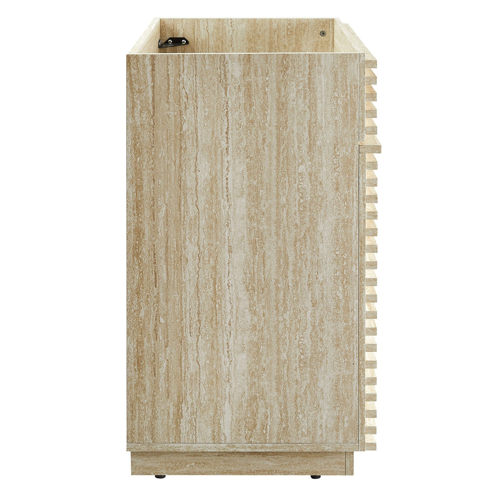 Render 30" Faux Travertine Bathroom Vanity Cabinet