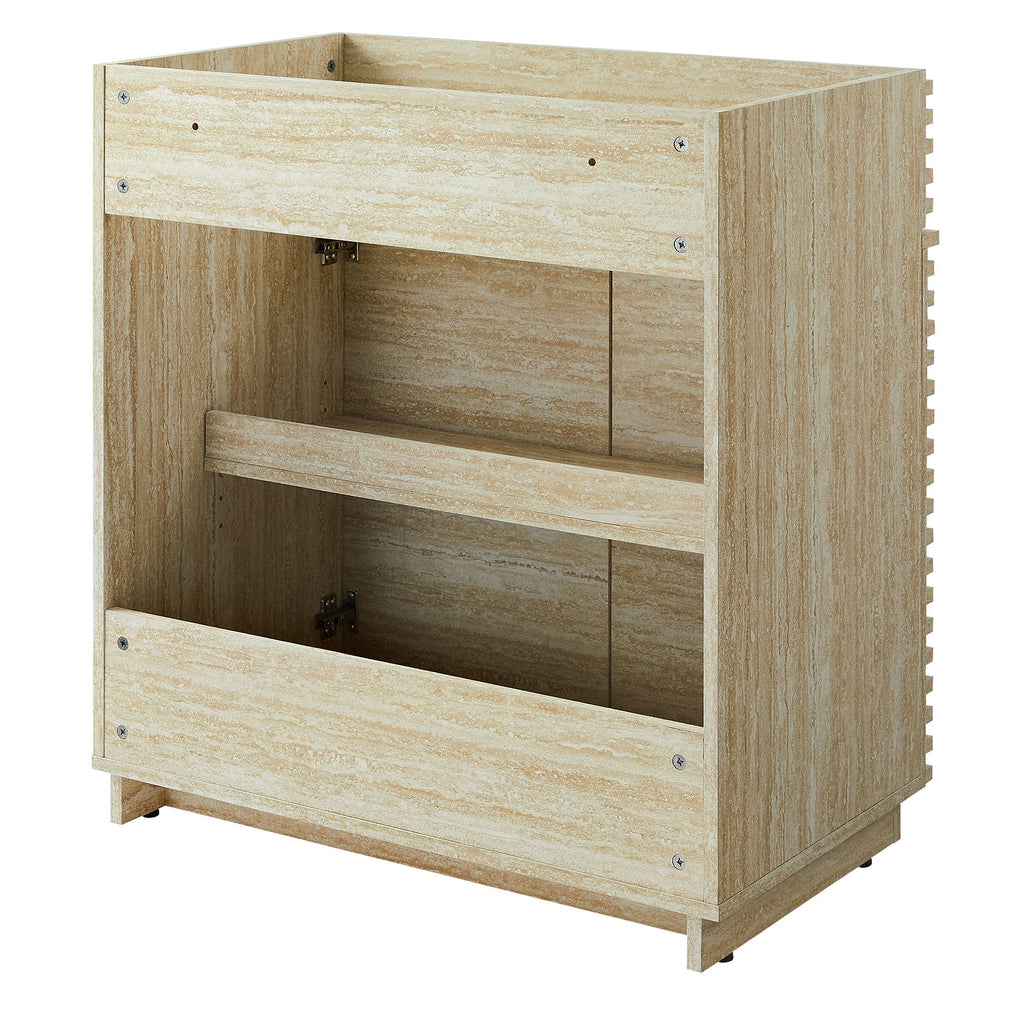 Render 30" Faux Travertine Bathroom Vanity Cabinet