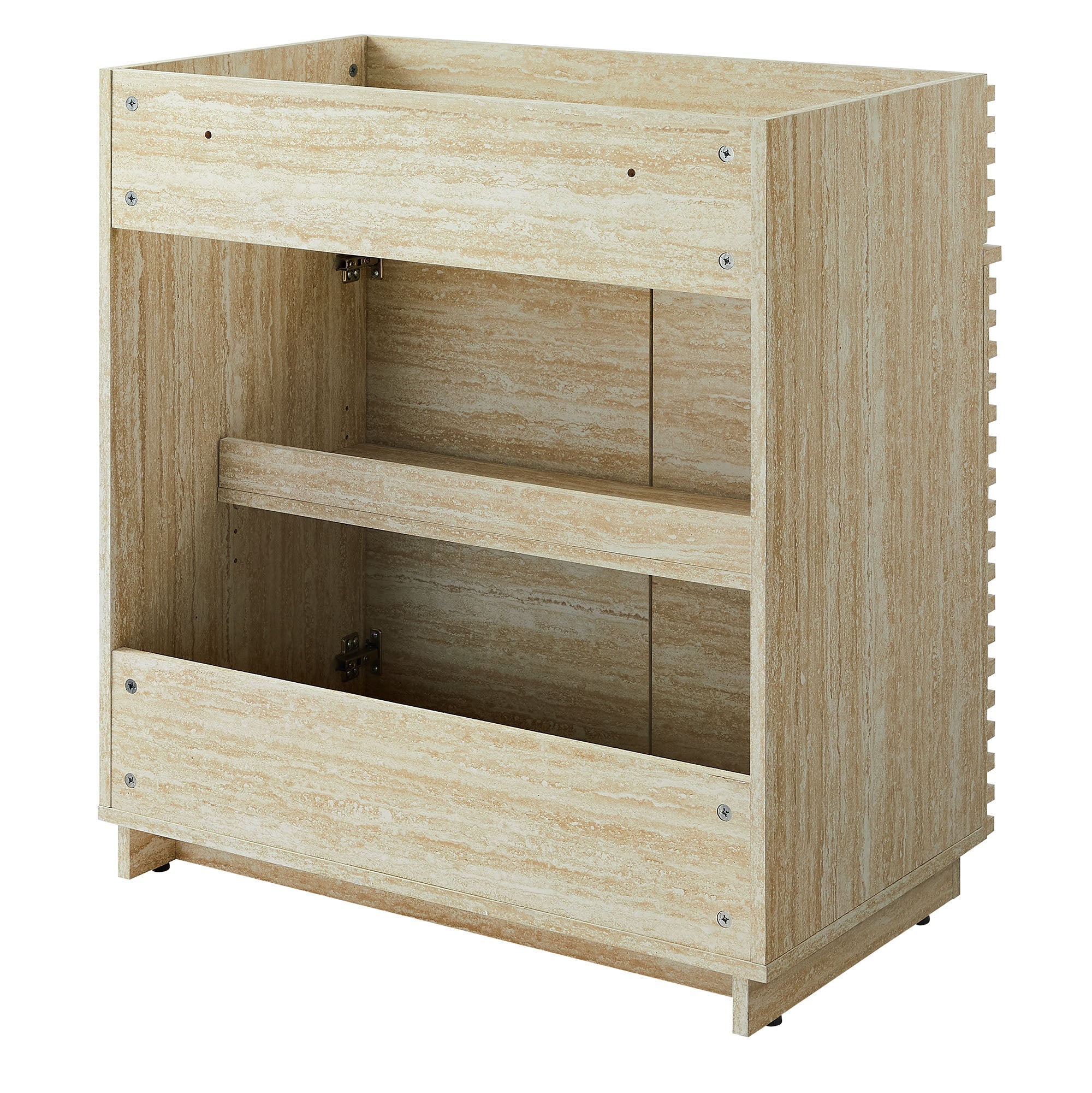 Render 30" Faux Travertine Bathroom Vanity Cabinet