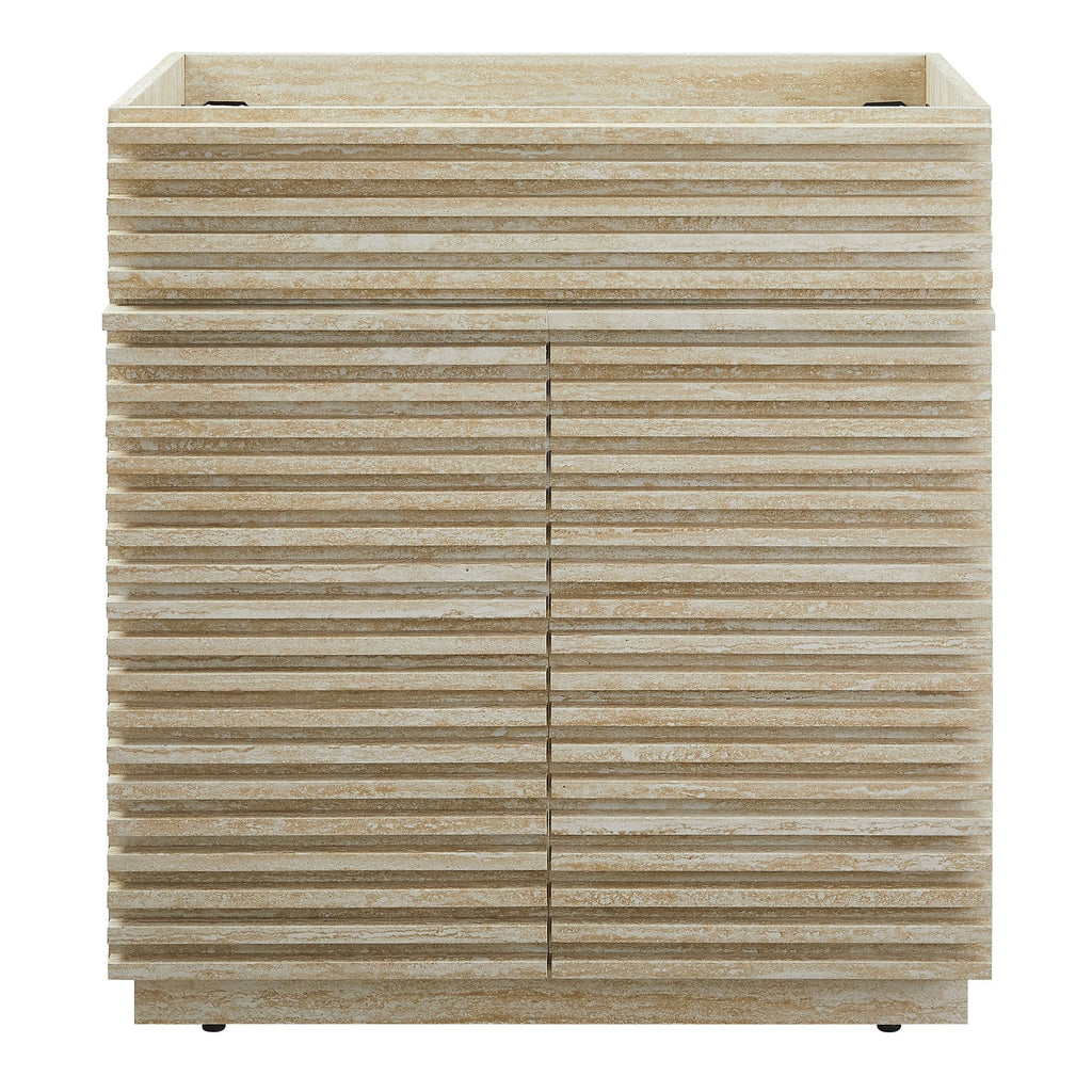 Render 30" Faux Travertine Bathroom Vanity Cabinet